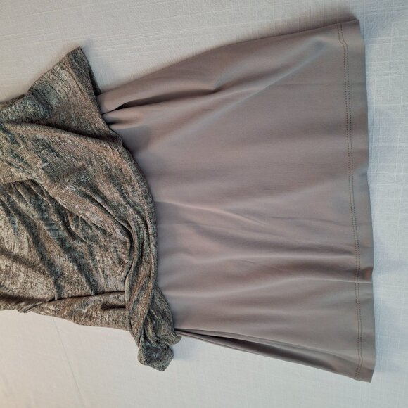 Wrap Dress Bodycon Ombre Ruched Cocktail Length Lux Silver Gold Size 14 - Picture 10 of 13